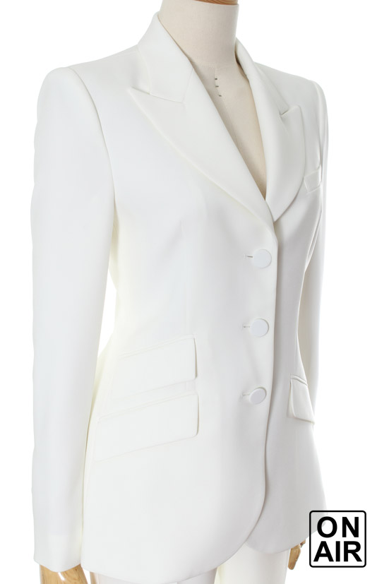 온에어 jacket White Collar Three Button Jacket & Boot Cut Slacks Set