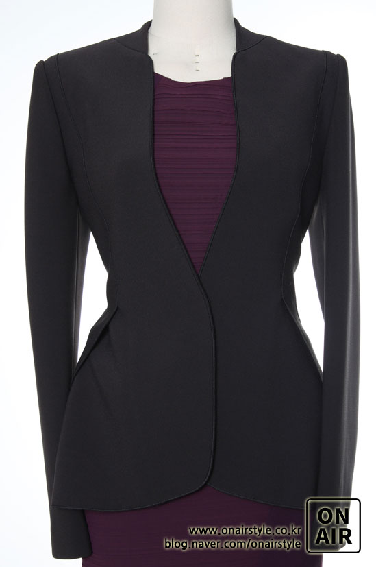 1607 Black No Collar Buttonless Jacket