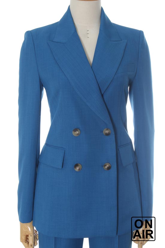 3510083 Bordeaux-Black Double Button Jacket